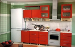 Кухня Dolce Vita-11 Клен/Красный глянец